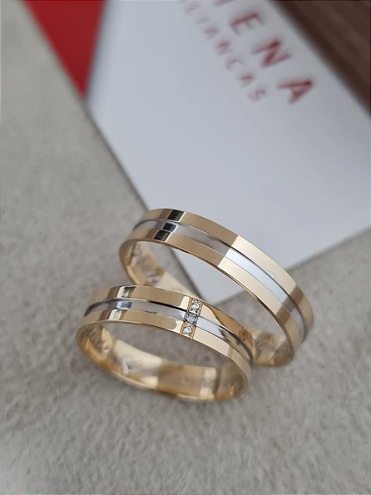 BODAS - Alianças Bueno Aires em Ouro18k com 4MM