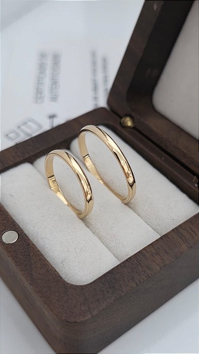 Par de Alianças Miami em Ouro18k - 2MM