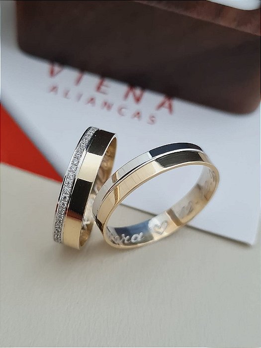 BODAS - Alianças Atlanta em Ouro18k com 4MM