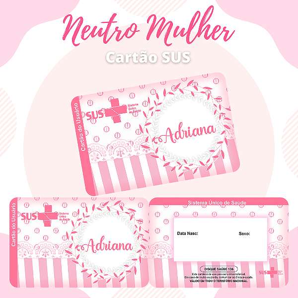 Cartao do SUS NEUTRO MULHER