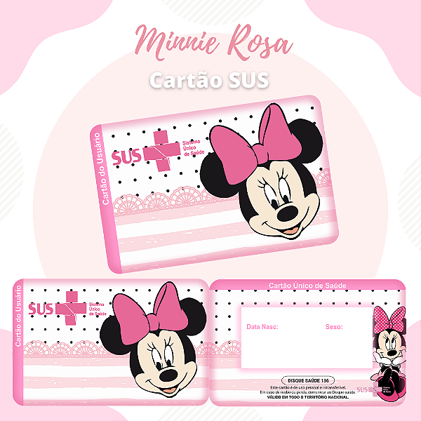 Cartao do SUS MINNIE ROSA