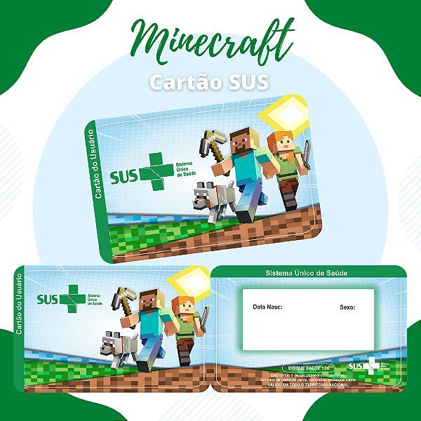 Cartao do SUS MINECRAFT