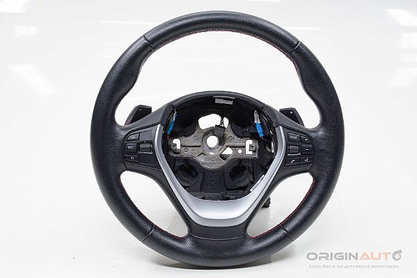 Volante Motorista BMW 320I 2016 Borboleta Costura Vermelha