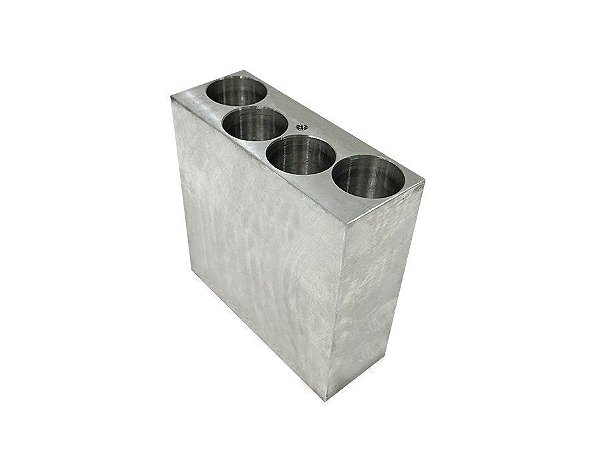 Bloco de Aquecimento Retangular Alumínio Capacidade 4 Seringas 20ml
