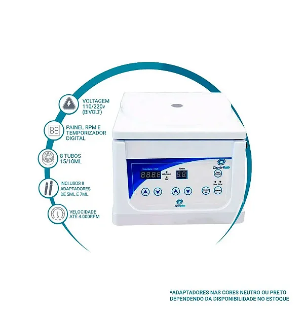 Centrifuga PRF PRP, capacidade p/8 tubos de até 15ml - SPINPLUS