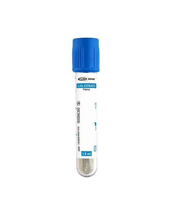 TUBO AZUL CITRATO COLETA A VACUO 3,6ML - CX/100 – LABOR IMPORT