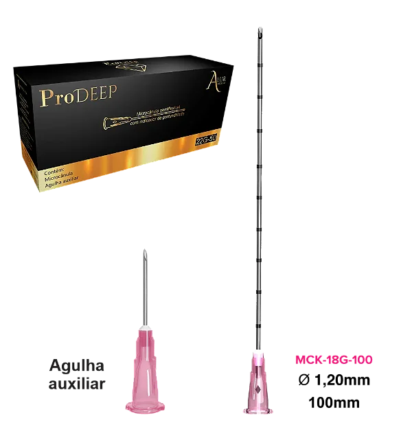 MICROCANULA METALICA 18GX100MM PRODEEP - UNITARIO - ALUR