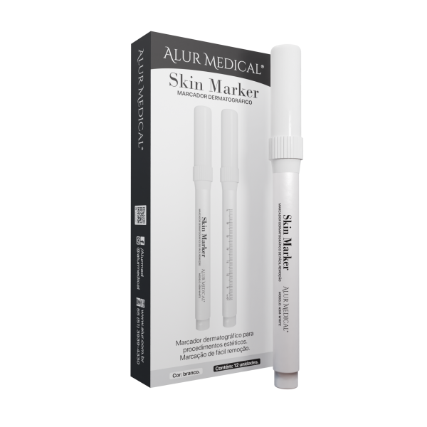 SKIN MARKER MARCADOR DERMATOGRAFICO BRANCO ASM WHITE - CX/12