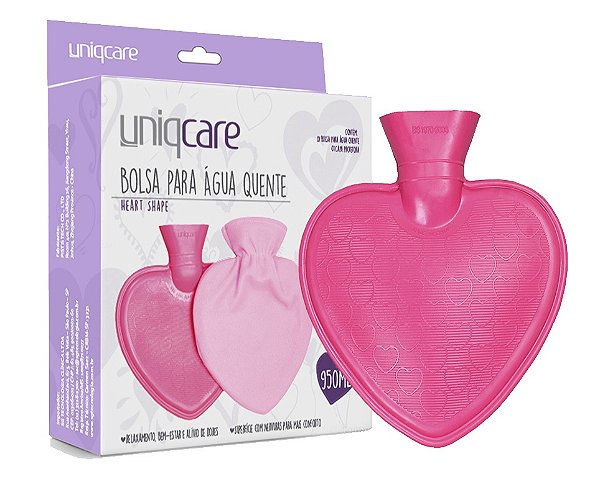 BOLSA AGUA QUENTE - CORAÇAO - 950 ML - UNIQCARE