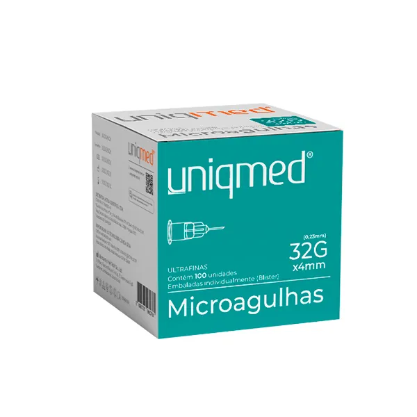 MICROAGULHA 32GX4MM TIPO LEBEL ( TRIFACETADA ) - CX/100 - UNIQMED