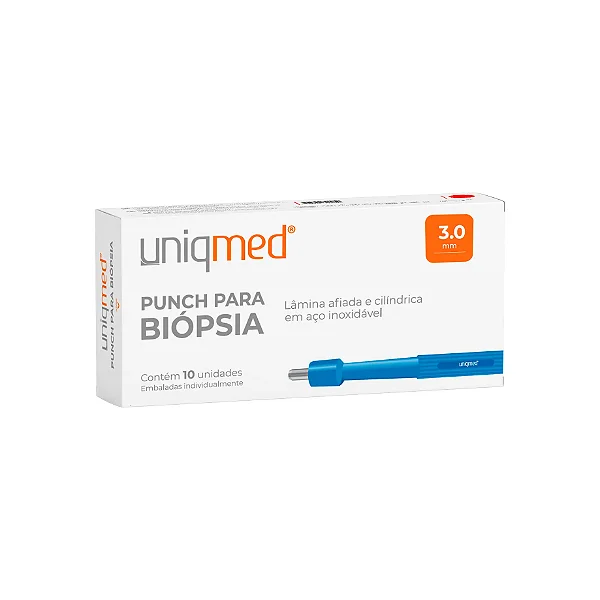 PUNCH P/ BIOPSIA BLISTER INDIVIDUAL 3,0MM – CX/10 - UNIQMED