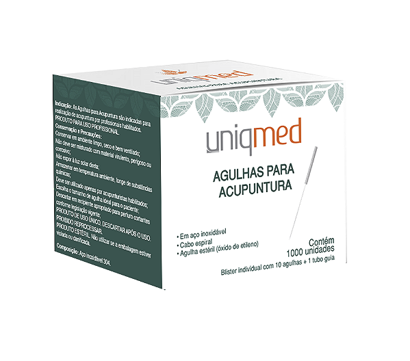 AGULHAS ACUPUNTURA 0,25X40MM - CX/1000 - UNIQMED