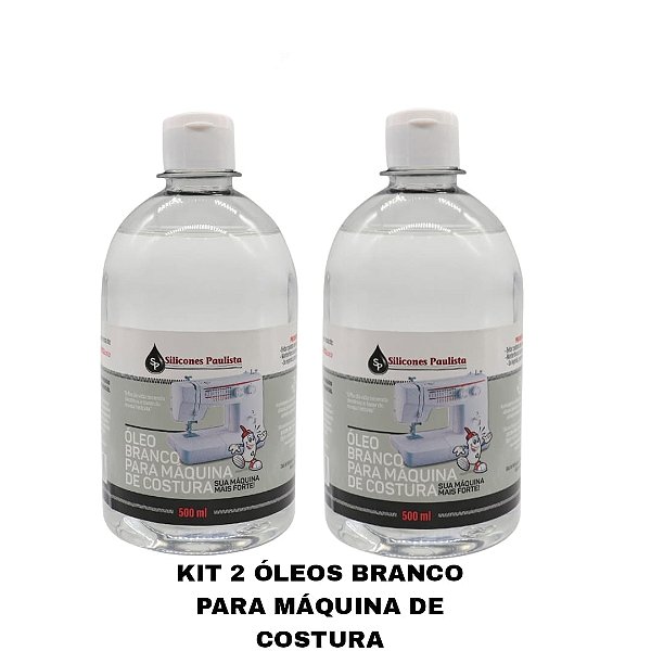 Oleo Branco De Máquina De Costura 500ml-Overlock/Galoneira /Reta-Qualquer Modelo-KIT COM 2UNDS