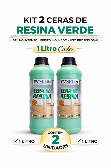Cera De Piso Verde com Resina, Brilho Intenso E Proteção 1Litro-KIT 2 UND