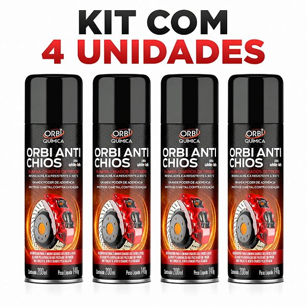 KIT 4 ANTI CHIOS ORBI QUIMICA 200ML-ELIMINA CHIADOS DE FREIOS