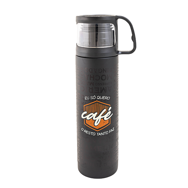 Garrafa Térmica com Caneca Uatt Urbano Quero Café