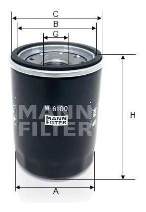 FILTRO OLEO MANN - W6100 - psl55