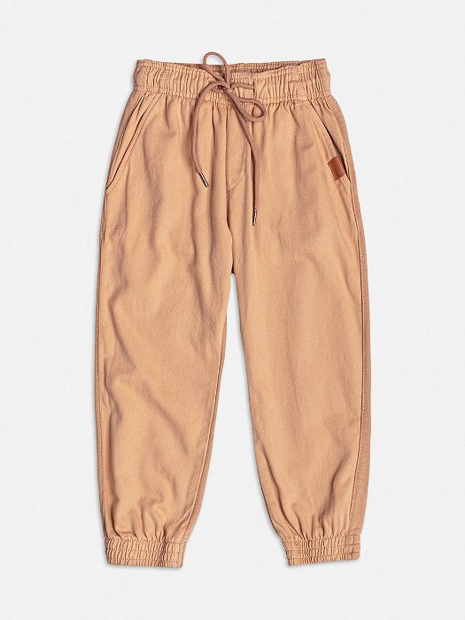 CALÇA JOGGER DE SARJA COM ELASTANO E AMARRAÇÃO NA CINTURA YOUCCIE