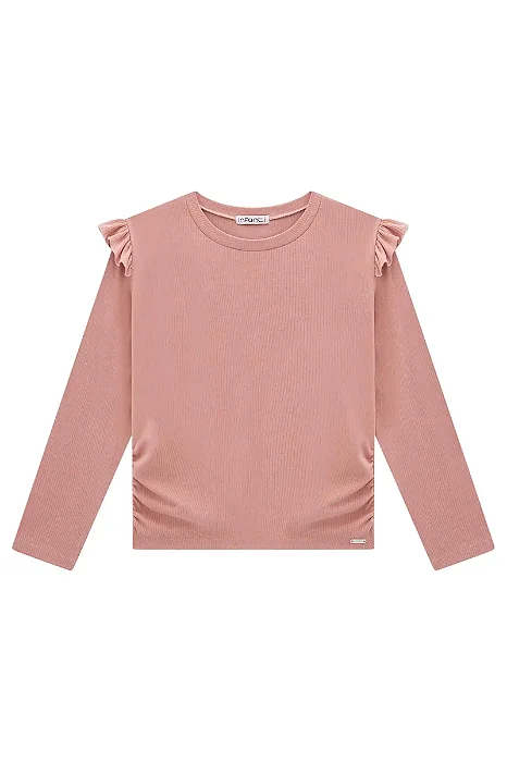 BLUSA MANGA LONGA EM RIBANA BÁSICA INFANTI