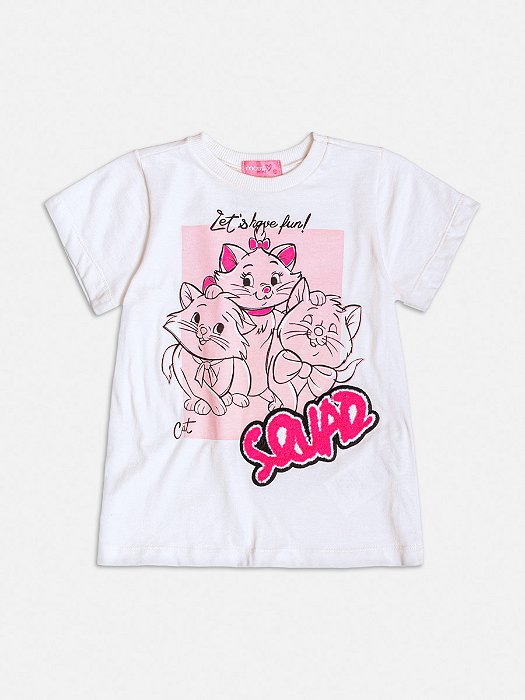 BLUSA MANGA CURTA ESTAMPA MARIE COM PATCH MOMI