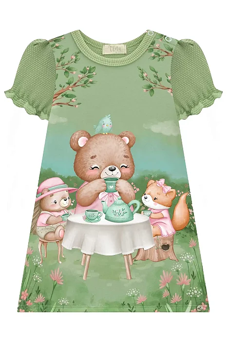 VESTIDO EM MALHA BEE ESTAMPADO INFANTI