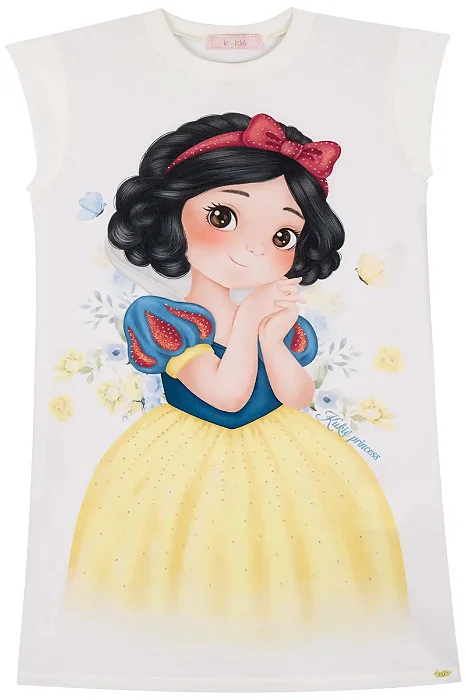 VESTIDO REGATA EM MOLECOTTON ESTAMPA BRANCA DE NEVE KUKIÊ