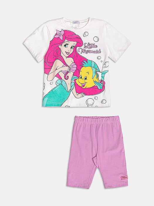 CONJUNTO BLUSA MANGA CURTA PEQUENA SEREIA E LEGGING MOMI