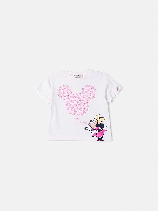 BLUSA MANGA CURTA ESTAMPA MINNIE E MICKEY ANIMÊ