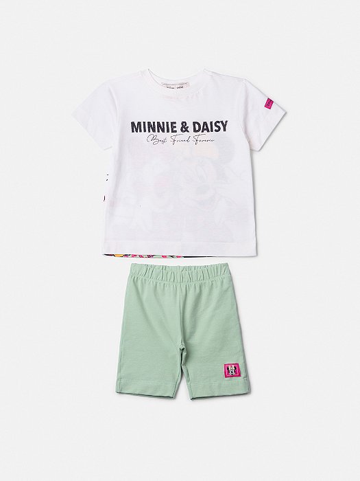 CONJUNTO T-SHIRT ESTAMPA MINNIE E DAISY E LEGGING ANIMÊ