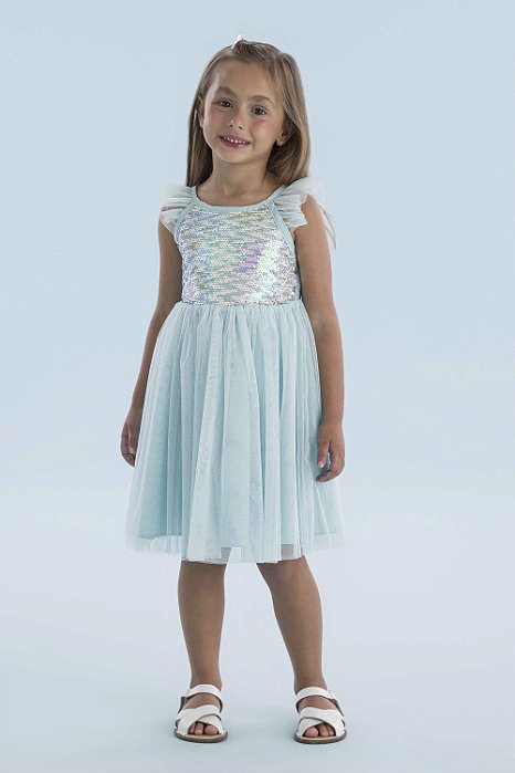 VESTIDO EM TULE FORRADO COM PAETÊ MON SUCRÉ