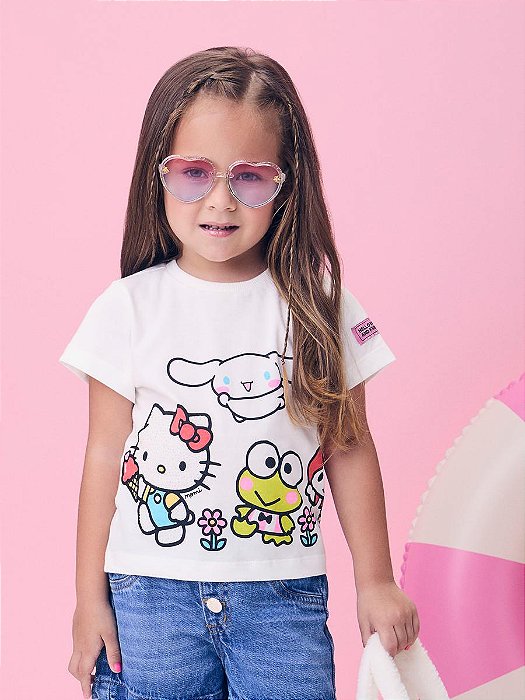 BLUSA MANGA CURTA HELLO KITTY FRIENDS MOMI