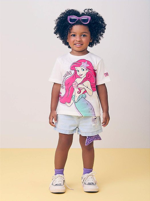 BLUSA MANGA CURTA PRINCESA ARIEL MOMI