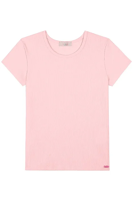 BLUSA MANGA CURTA CANELADA BÁSICA KUKIÊ
