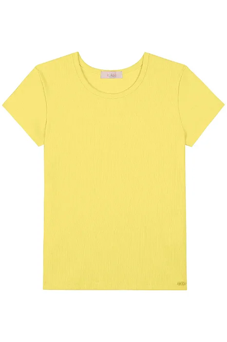 BLUSA MANGA CURTA CANELADA BÁSICA KUKIÊ