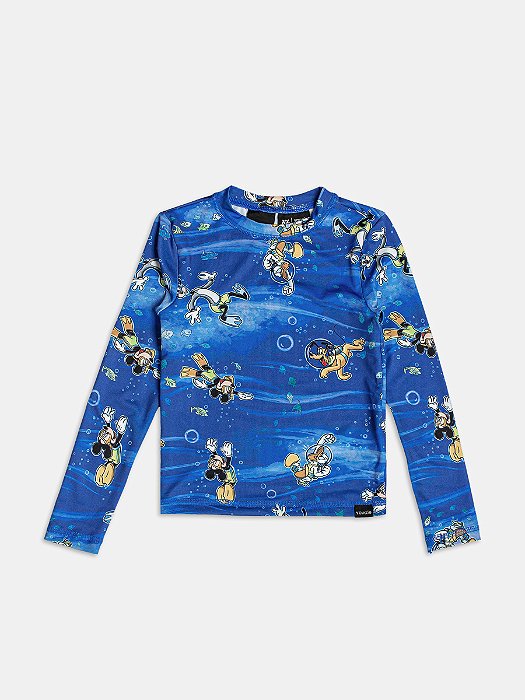 BLUSA PRAIA MANGA LONGA COM PROTEÇÃO UV MICKEY MERGULHO YOUCCIE