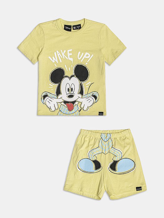 CONJUNTO DE PIJAMA T-SHIRT MANGA CURTA E BERMUDA MICKEY YOUCCIE