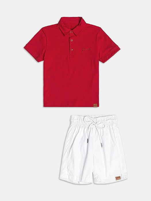 CONJUNTO POLO MANGA CURTA E BERMUDA EM LINHO YOUCCIE