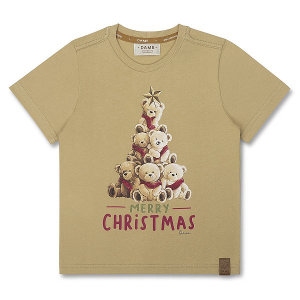 CAMISETA EM ALGODÃO TEDDY NATAL DAME MINI
