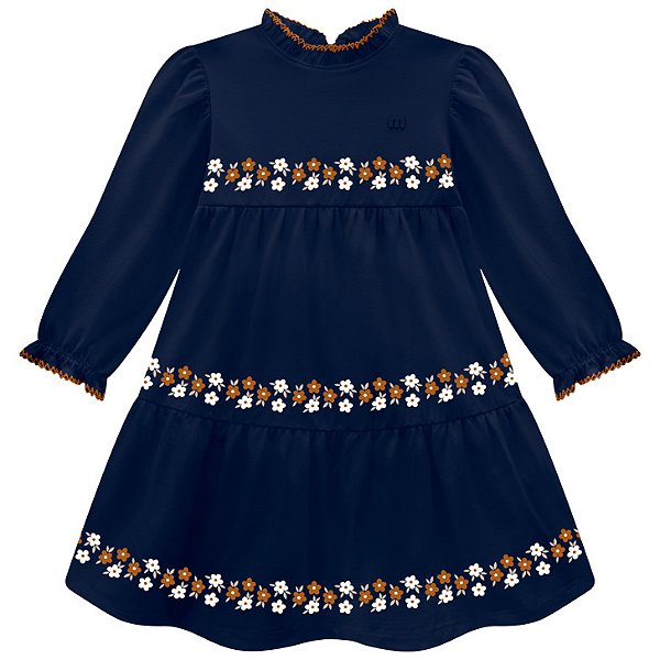 Vestido Manga Longa Floral Milon