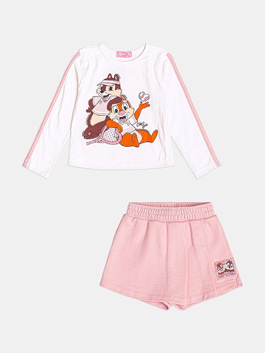 Conjunto Infantil Tico e Teco Blusa e Short Saia