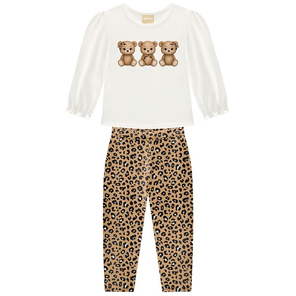 Conjunto Infantil Milon Coelhinho Floral Inverno