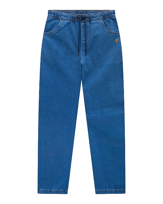 Calça Infantil Onda Marinha Malha Jeans Azul