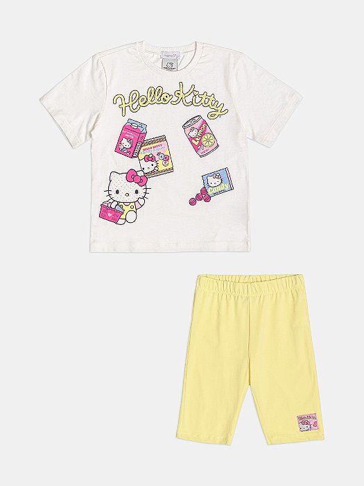 Conjunto Infantil Momi Hello Kitty Blusa Off White