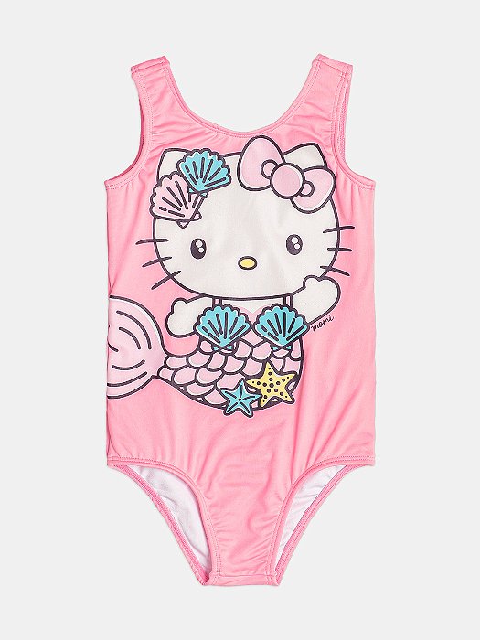 Maiô Infantil Rosa Hello Kitty Sereia