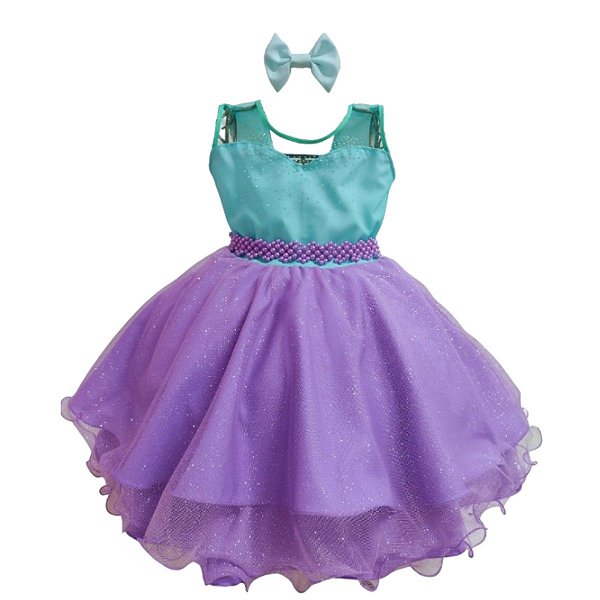 Vestido Infantil Lilás Sereia