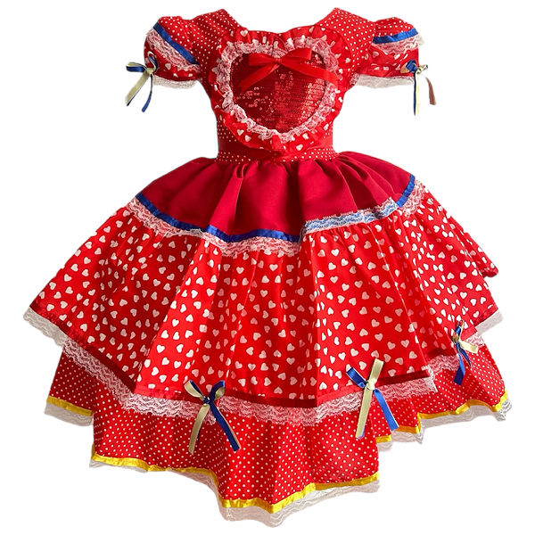 Vestido Junino Infantil Vermelho