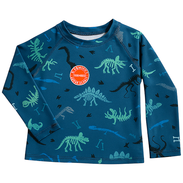 Camiseta Térmica Bebê Brilha no Escuro Azul