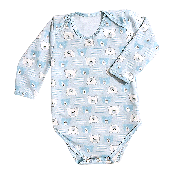 Body Térmico Bebê Urso Azul Claro