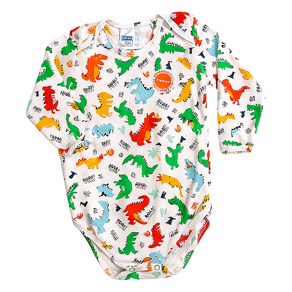 Body Térmico Bebê Dinossauros Branco