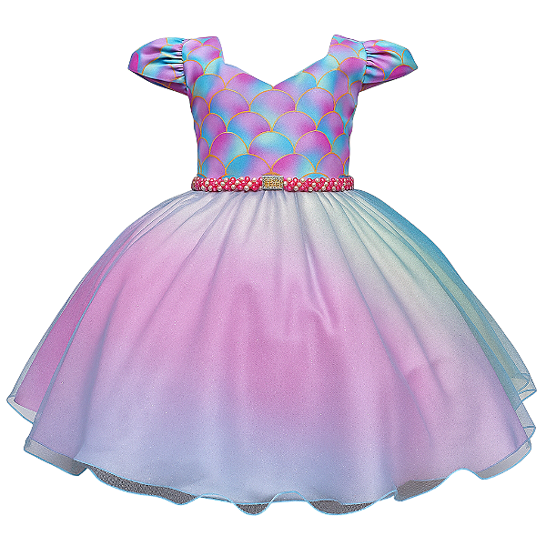 Vestido Infantil Sereia Luxo Menina